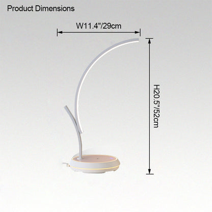 Diff Dimmable Touch Arc Desk Lamp with Wireless Charger-DF8041