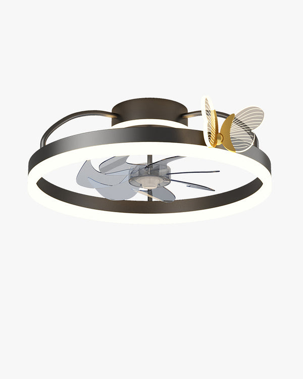 Diff Remote Small Circle Ceiling Fan with Dimmable Light-DF5052