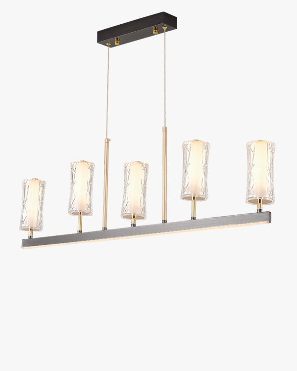 Diff Black and Gold Pillar Candle Linear Chandelier-DF2278