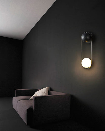 Diff Milk Glass Globe Brass Wall Sconce-DF6098