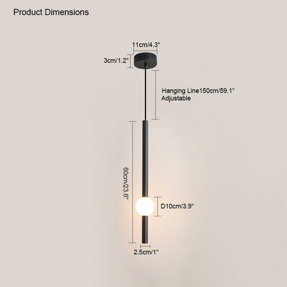 Diff White & Black Tube Pendant Light-DF2093