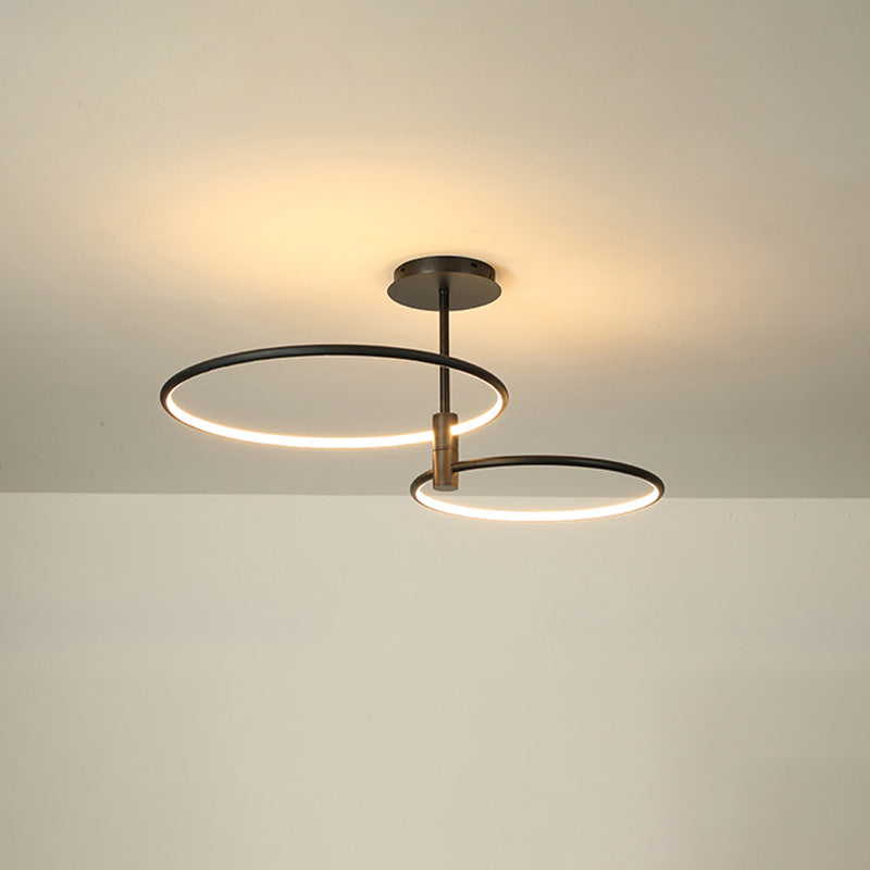 Diff 3 Black LED Rings Chandelier-DF2179