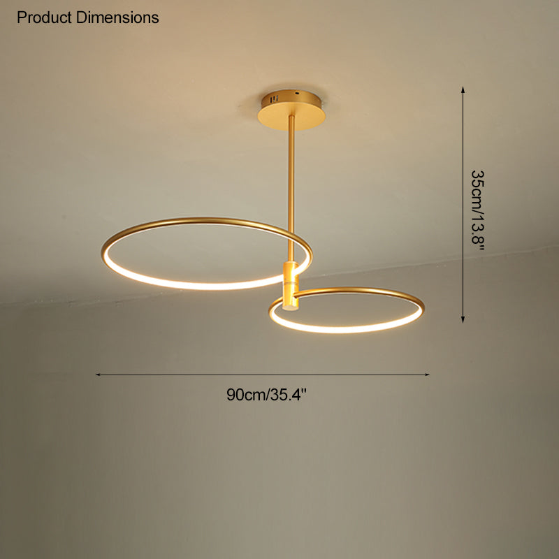 Diff 3 Black LED Rings Chandelier-DF2179