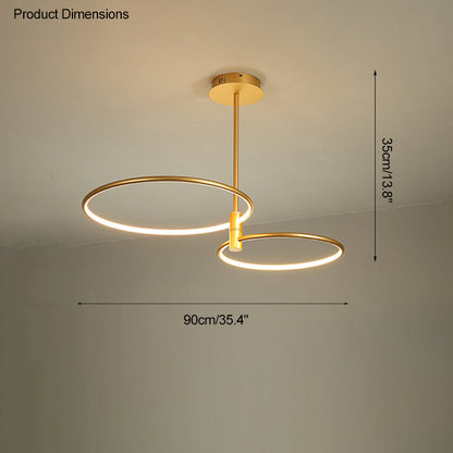 Diff 3 Black LED Rings Chandelier-DF2179