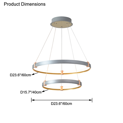 Diff Grey Tiered Circular Led Chandelier-DF2269