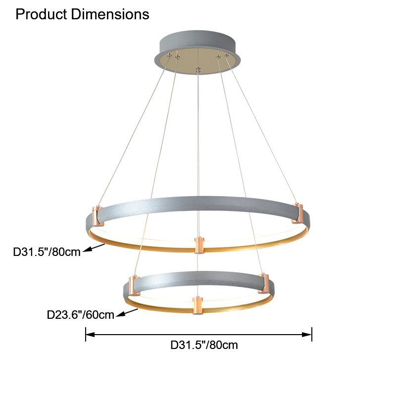 Diff Grey Tiered Circular Led Chandelier-DF2269