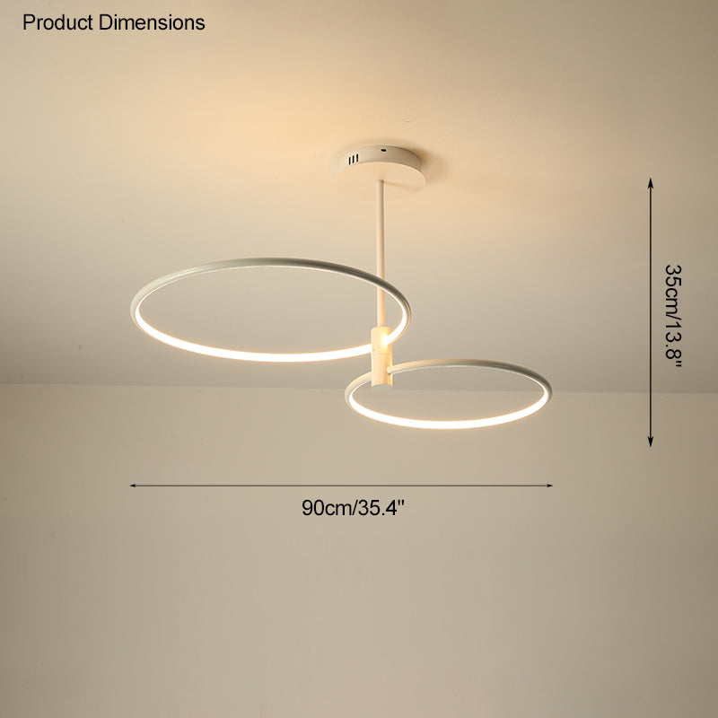 Diff 3 Black LED Rings Chandelier-DF2179