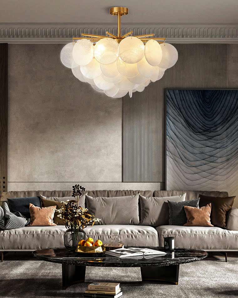 Diff Tiered Textured Glass Cloud Chandelier-DF2005