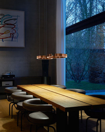 Diff Black/Gold Ring Led Chandelier-DF2009