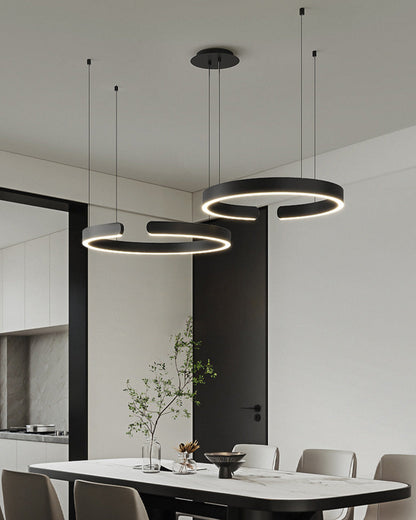 Diff Black/Gold Ring Led Chandelier-DF2009