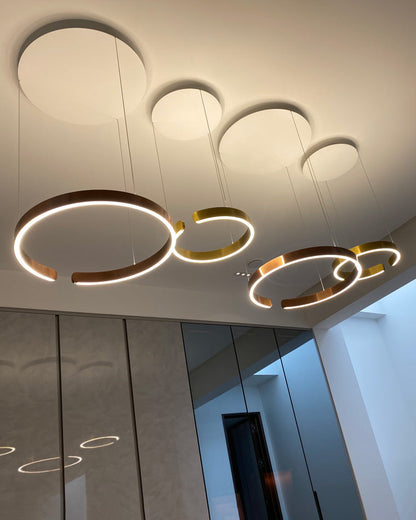 Diff Black/Gold Ring Led Chandelier-DF2009