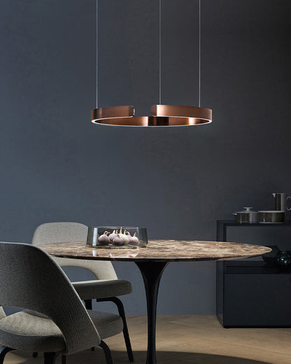 Diff Black/Gold Ring Led Chandelier-DF2009