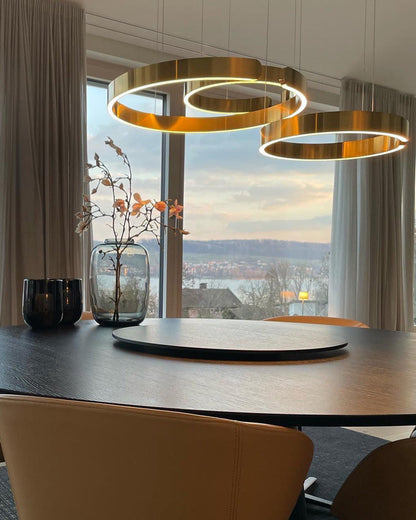 Diff Black/Gold Ring Led Chandelier-DF2009