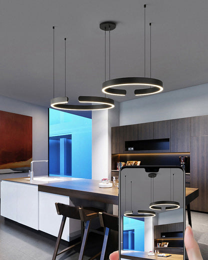 Diff Black/Gold Ring Led Chandelier-DF2009