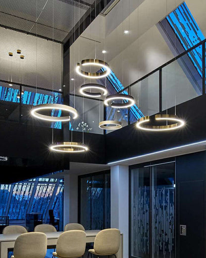 Diff Black/Gold Ring Led Chandelier-DF2009