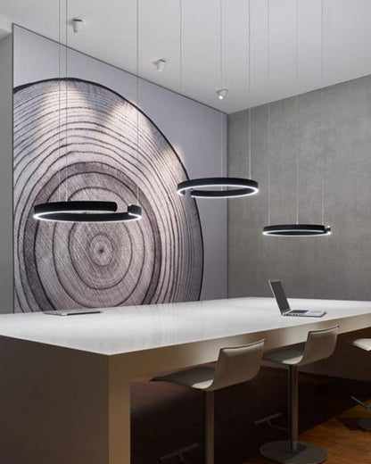 Diff Black/Gold Ring Led Chandelier-DF2009