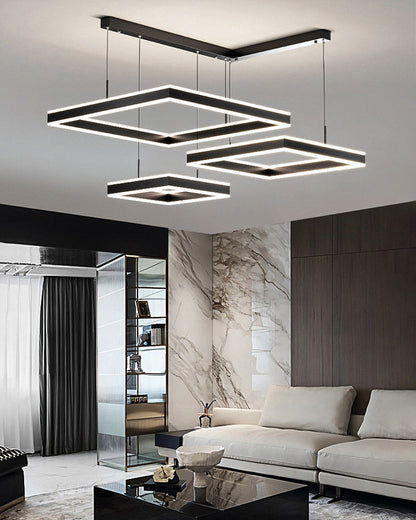 Diff Tiered Black Square Chandelier-DF2016