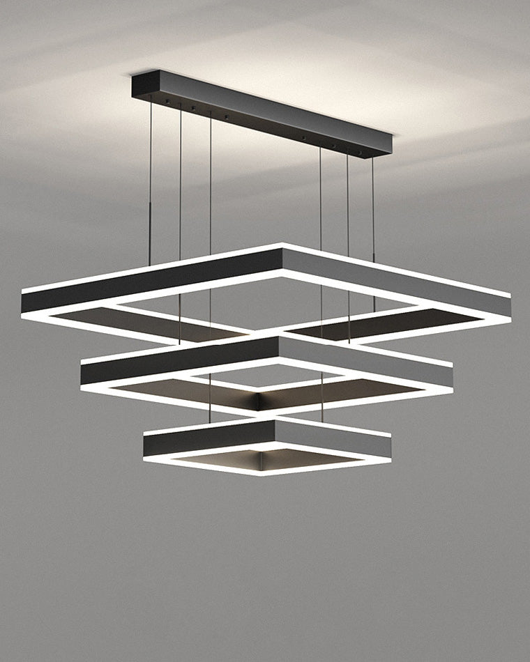 Diff Tiered Black Square Chandelier-DF2016