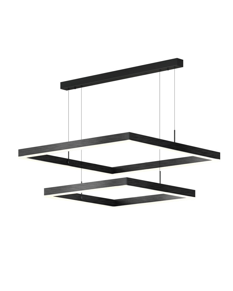 Diff Tiered Black Square Chandelier-DF2016