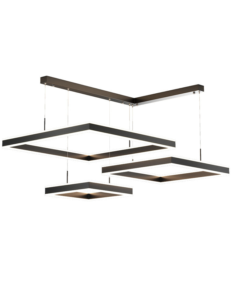 Diff Tiered Black Square Chandelier-DF2016