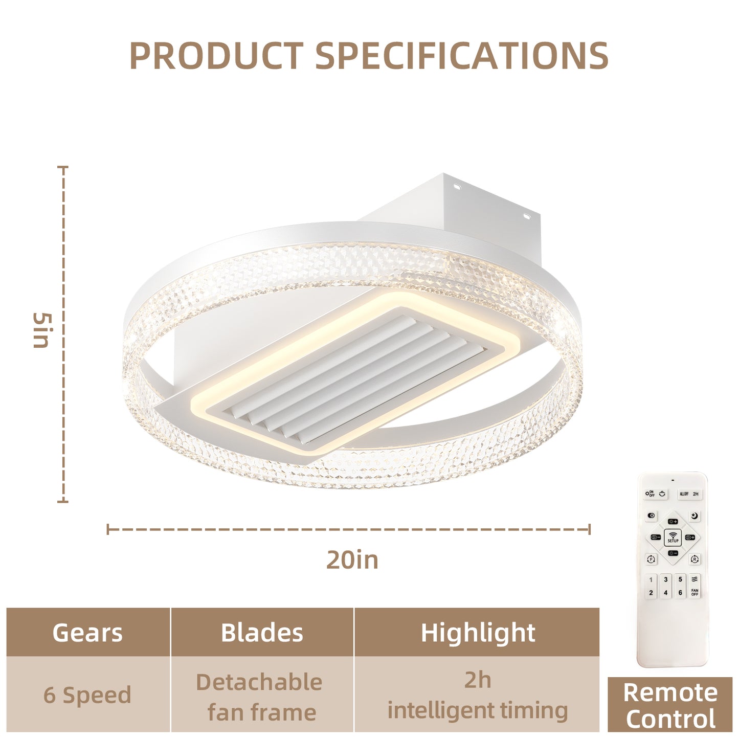 20inch Modern Leafless Ceiling Fan -DG1014