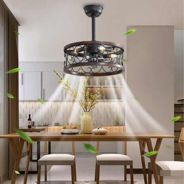 18inch Caged Ceiling Fan with Lights-DG1002