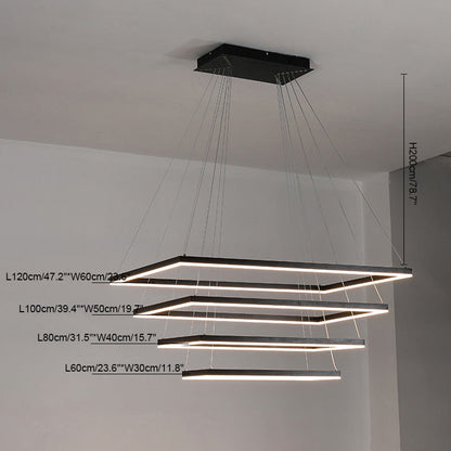 Diff Tiered Rectangular Chandelier-DF2120