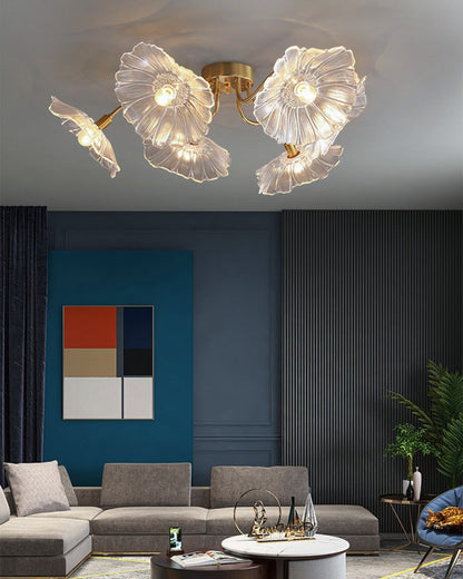 Diff Lotus Leaf Flower Flush Mount Ceiling Light-DF1026
