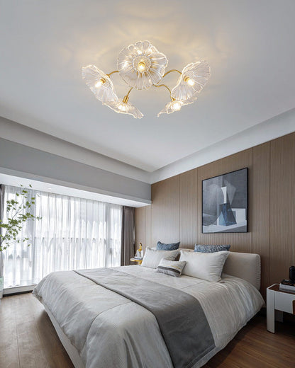 Diff Lotus Leaf Flower Flush Mount Ceiling Light-DF1026