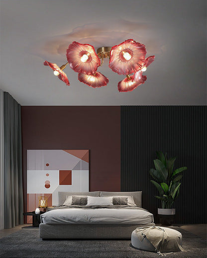 Diff Lotus Leaf Flower Flush Mount Ceiling Light-DF1026