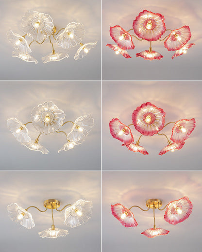 Diff Lotus Leaf Flower Flush Mount Ceiling Light-DF1026