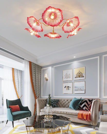 Diff Lotus Leaf Flower Flush Mount Ceiling Light-DF1026
