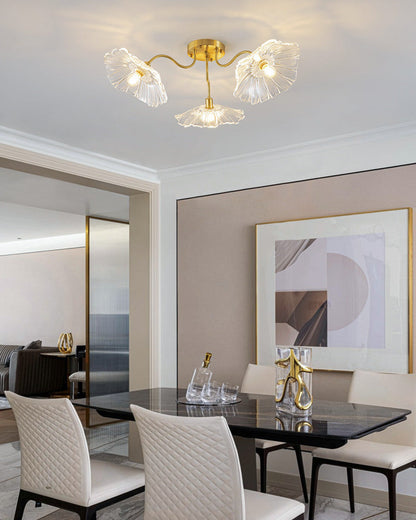 Diff Lotus Leaf Flower Flush Mount Ceiling Light-DF1026