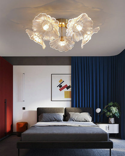 Diff Lotus Leaf Flower Flush Mount Ceiling Light-DF1026