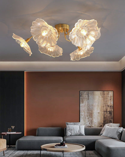 Diff Lotus Leaf Flower Flush Mount Ceiling Light-DF1026