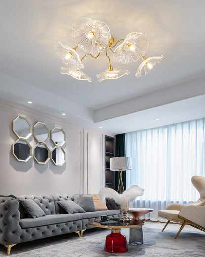 Diff Lotus Leaf Flower Flush Mount Ceiling Light-DF1026