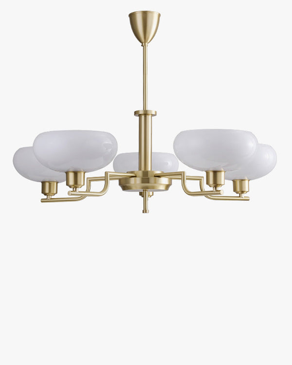 Diff 1920s Milk Glass Chandelier-DF2301