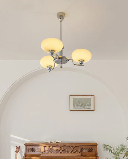 Diff 1920s Milk Glass Chandelier-DF2301