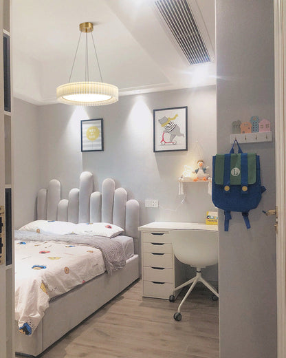 Diff Round Pleated Fabric Pendant Light-DF2050