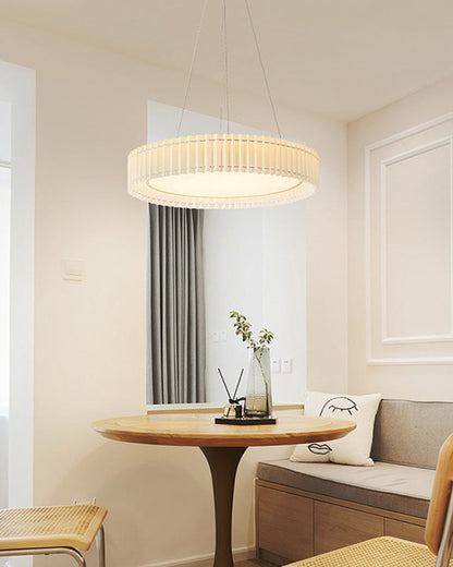 Diff Round Pleated Fabric Pendant Light-DF2050
