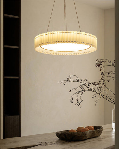 Diff Round Pleated Fabric Pendant Light-DF2050