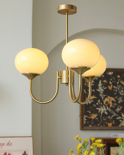 Diff Pink Glass Globe Arm Chandelier-DF2052