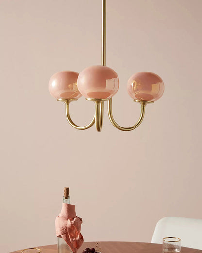 Diff Pink Glass Globe Arm Chandelier-DF2052