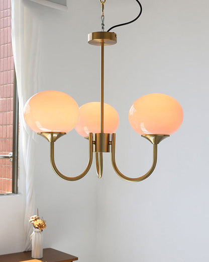 Diff Pink Glass Globe Arm Chandelier-DF2052