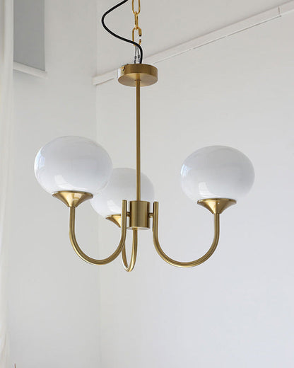 Diff Pink Glass Globe Arm Chandelier-DF2052