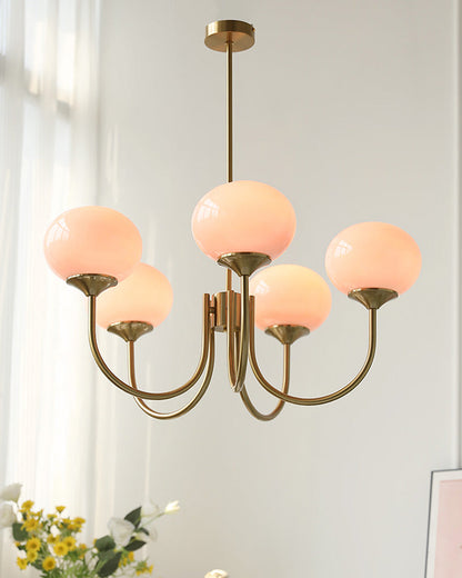 Diff Pink Glass Globe Arm Chandelier-DF2052