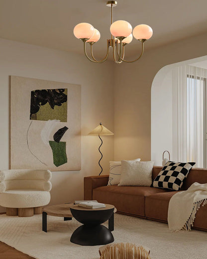 Diff Pink Glass Globe Arm Chandelier-DF2052
