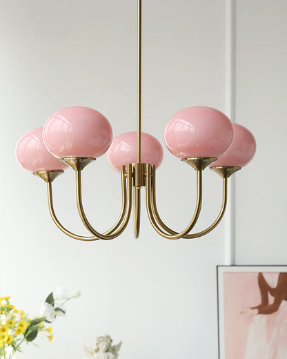Diff Pink Glass Globe Arm Chandelier-DF2052