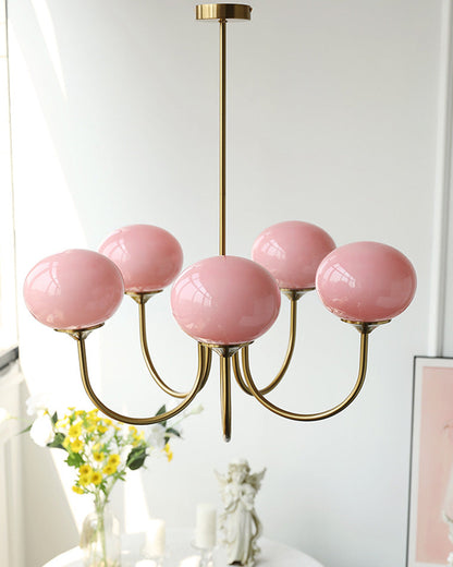 Diff Pink Glass Globe Arm Chandelier-DF2052