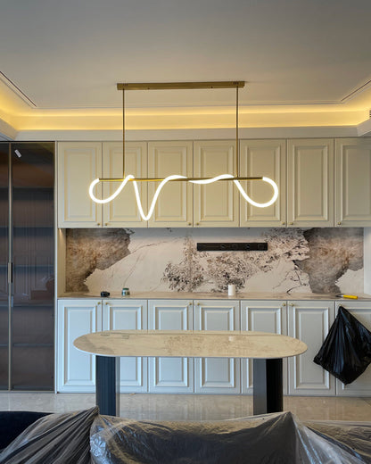 Diff Hose LED Linear/Circular Brass Chandelier-DF2059